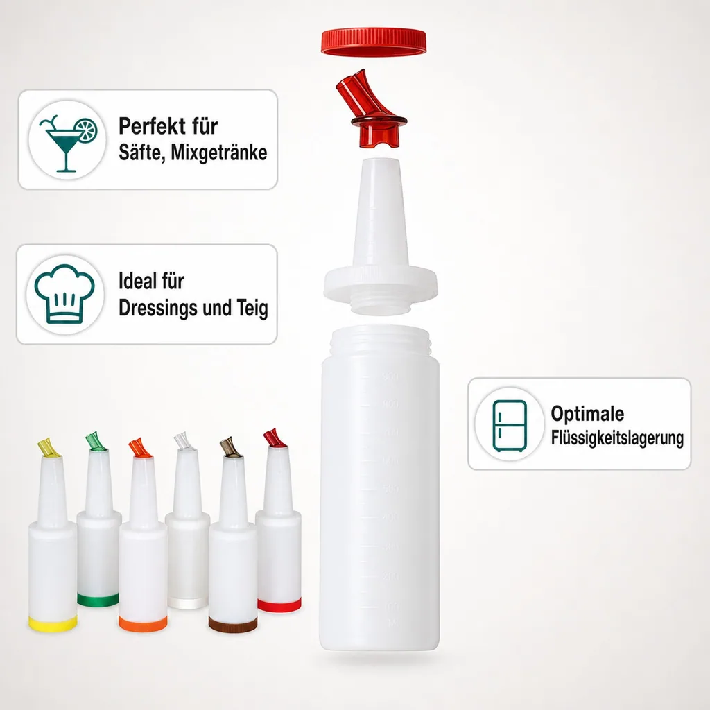 Speedbottle, Bottle-Pour-Master Flasche, 1 L, Farbe: rot