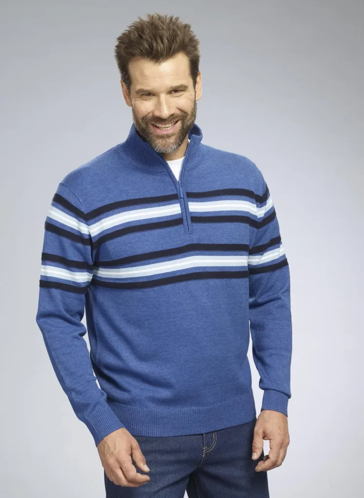 Pullover mit Streifen, Farbe blau, Gr.M