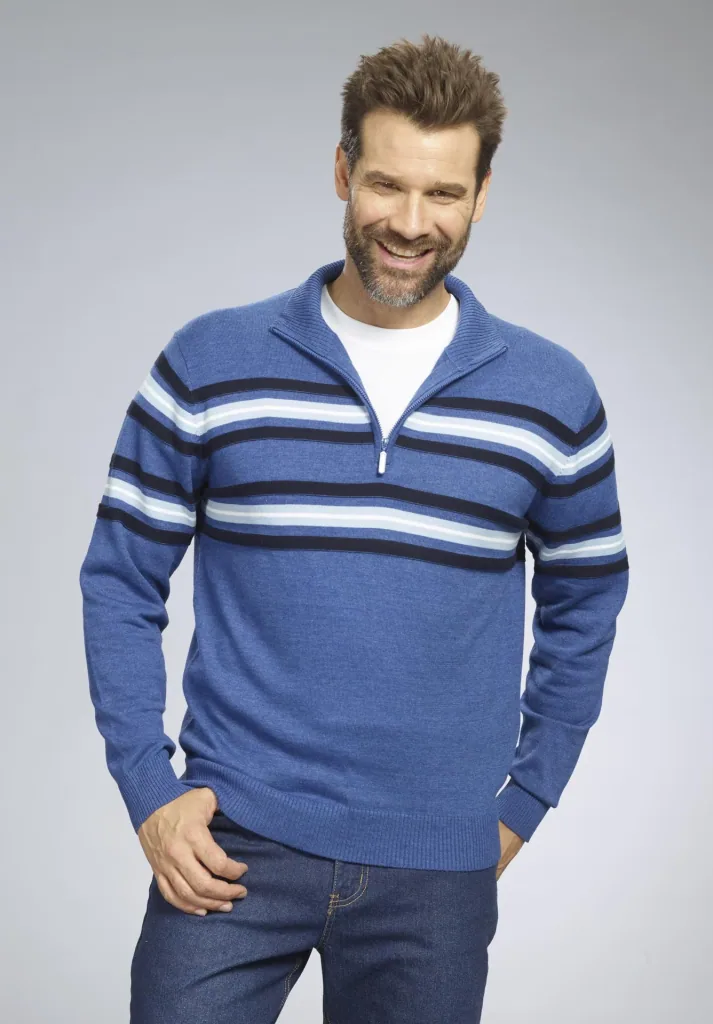 Pullover mit Streifen, Farbe blau, Gr.M