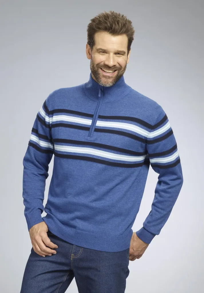 Pullover mit Streifen, Farbe blau, Gr.M