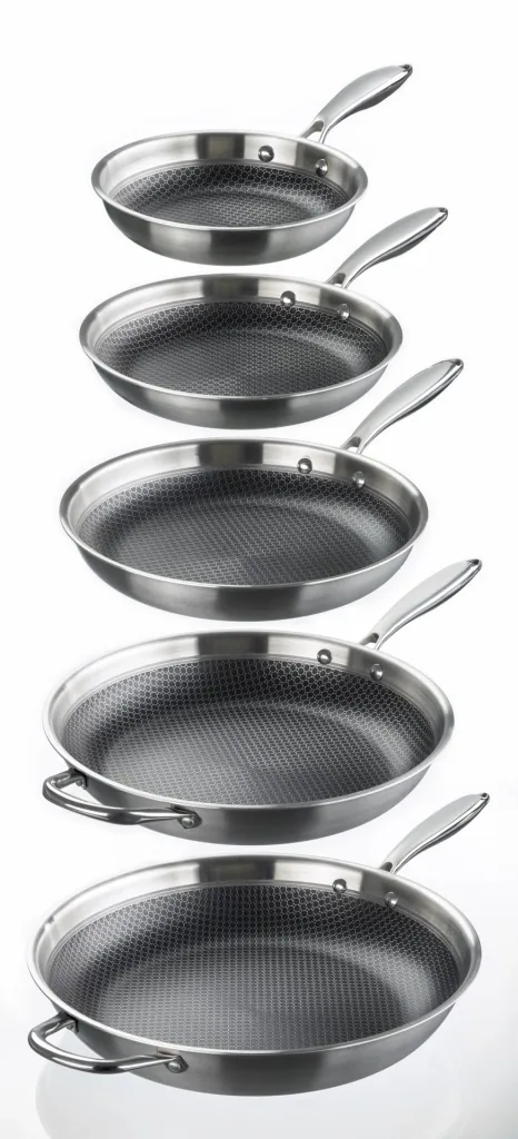 Bratpfanne 36 cm TriPly Edelstahl Wabenstruktur