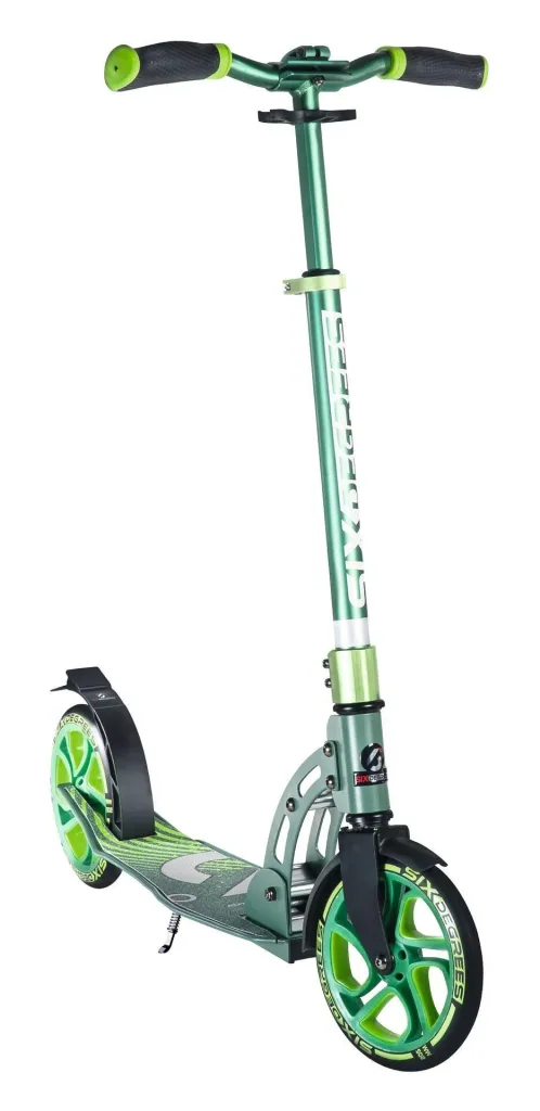Aluminium Scooter mit Klappmechanismus und Ständer, 205 mm, ABEC 7, höhenverstellbar, grün