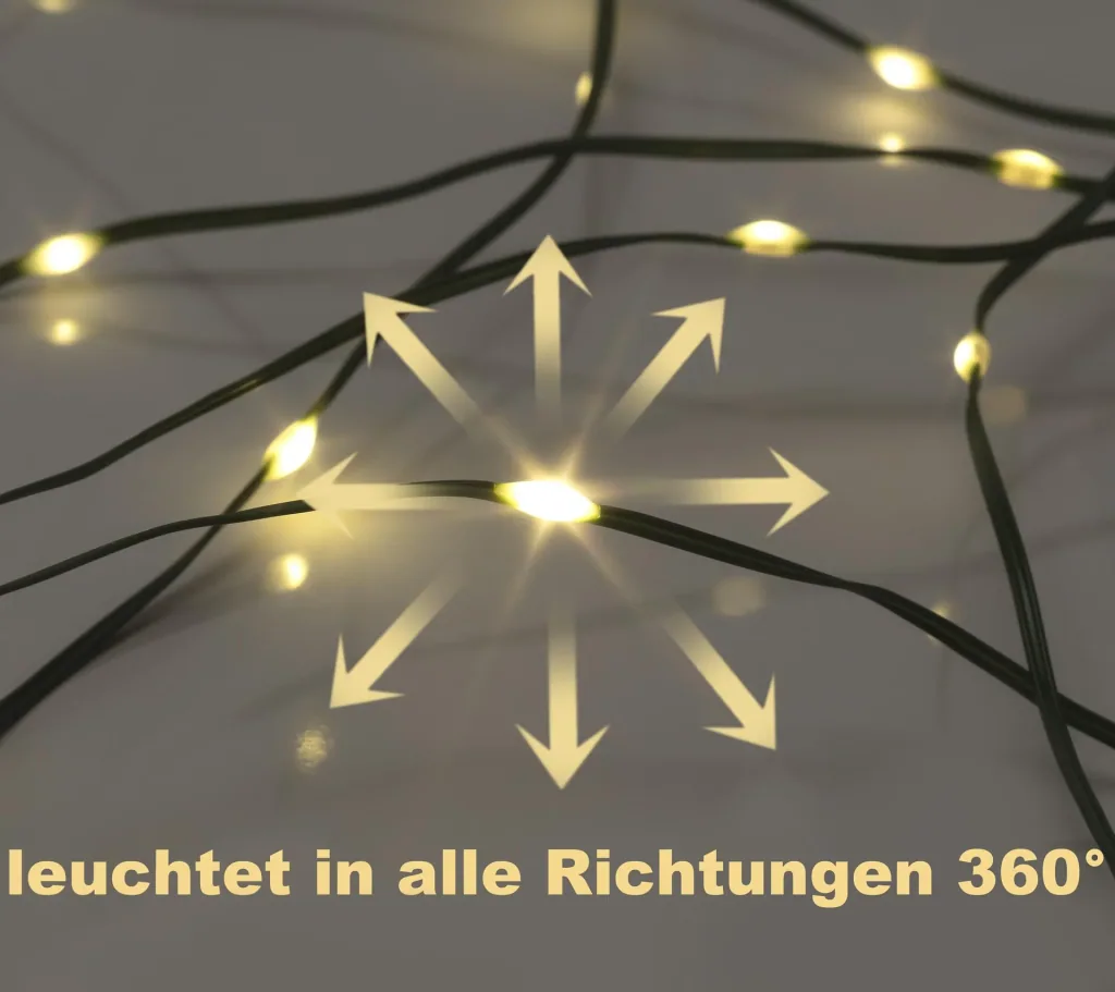 LED Lichterkette mit 100 warmweißen LEDs