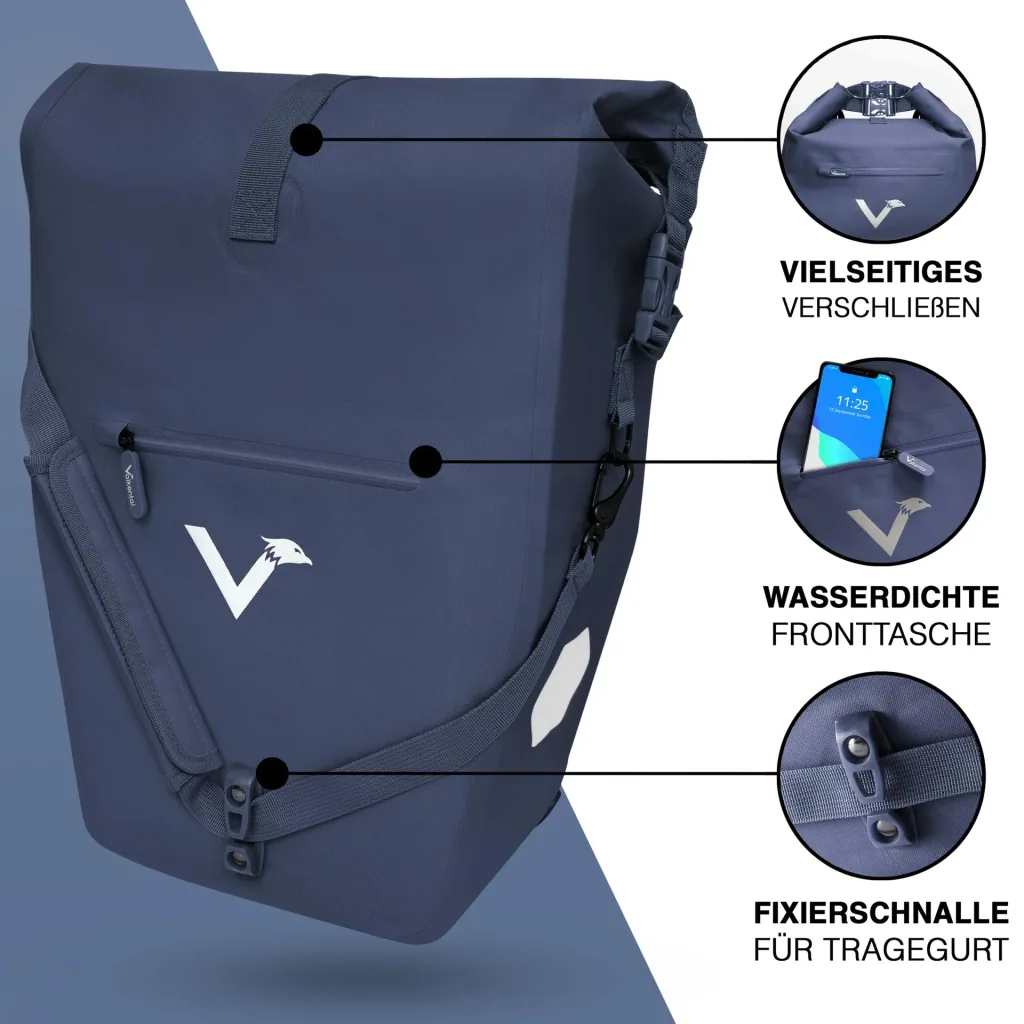 ValkOcean Gepäckträgertasche, Blau