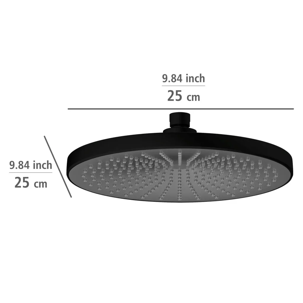 Regenduschkopf Ultimate Shower Schwarz/Grau, Ø 25 cm