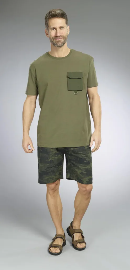 T-Shirt mit Brusttasche, Farbe oliv, Gr.M