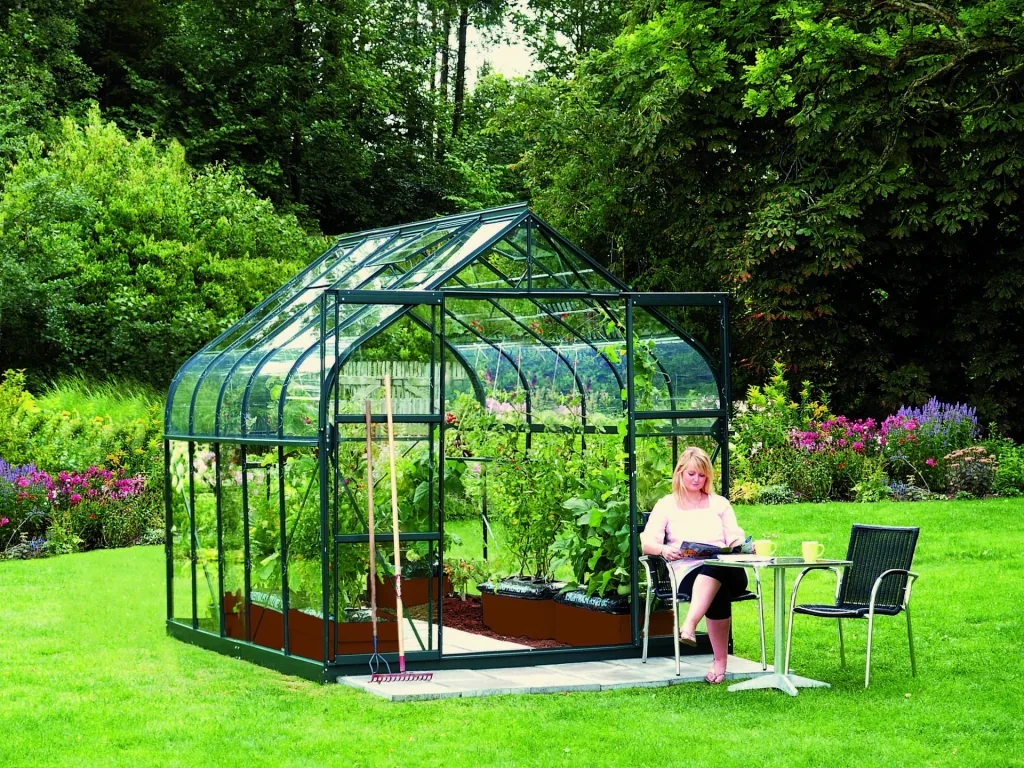 Gewächshaus Dione 8300 ESG 3 mm, Farbe smaragd