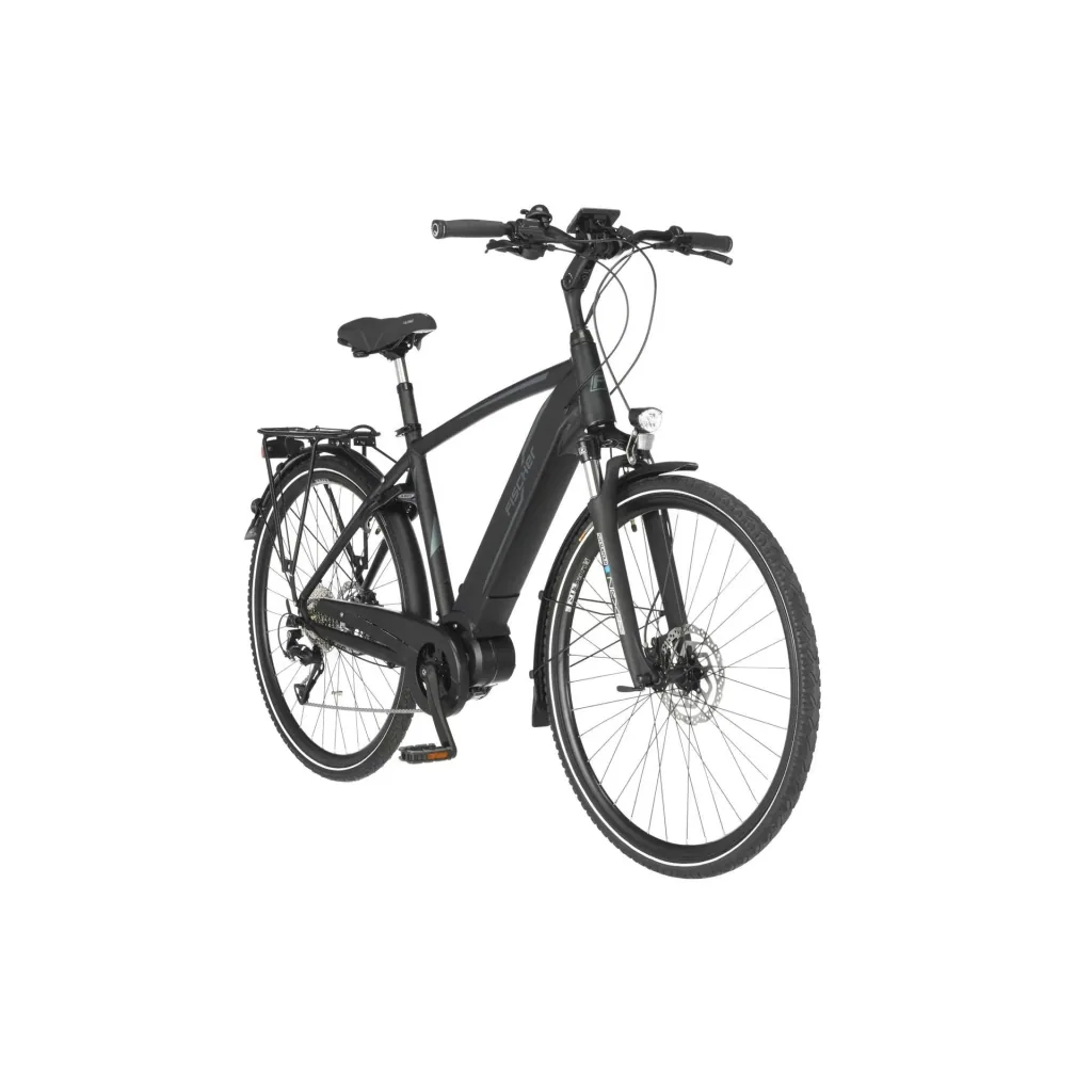 Herren E-Bike Trekking, 28 Zoll, Rahmengröße 50 cm, 9-Gang Kettenschaltung, schwarz matt, VIATOR 4.1i