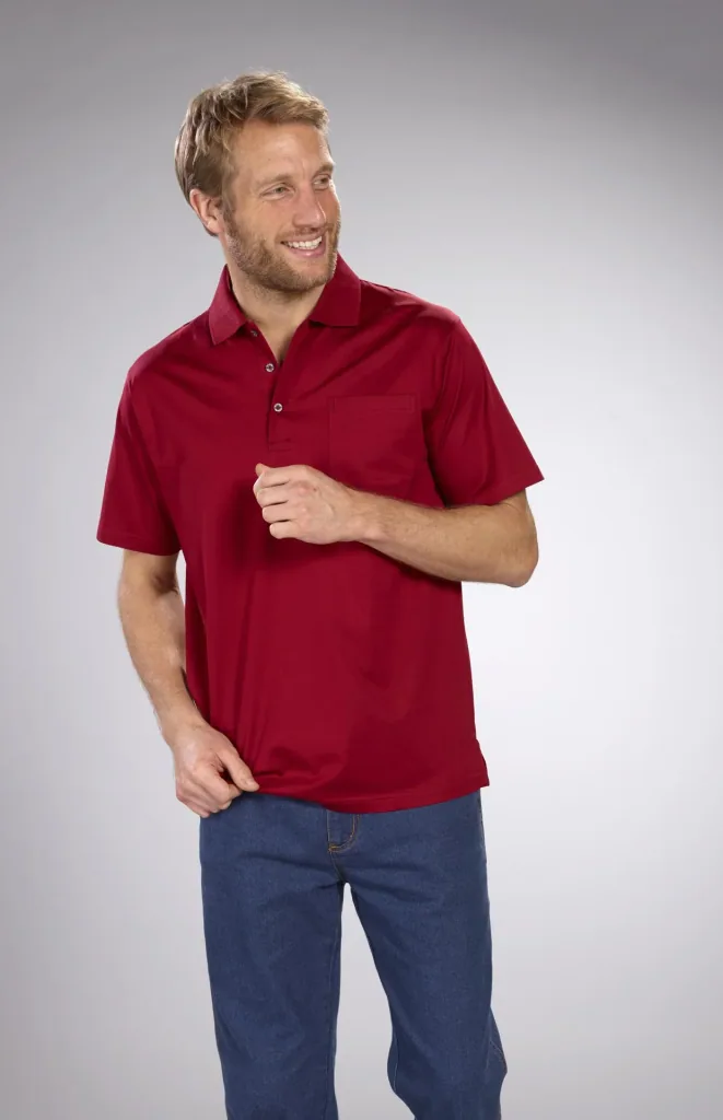 Poloshirt mit Knopfleiste, Farbe rot, Gr.M