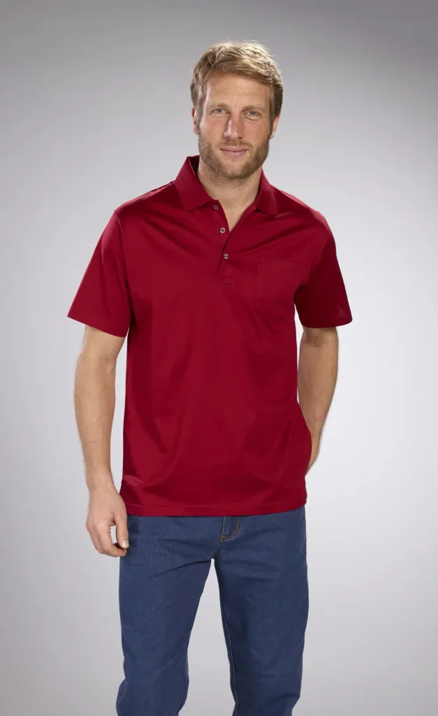 Poloshirt mit Knopfleiste, Farbe rot, Gr.M