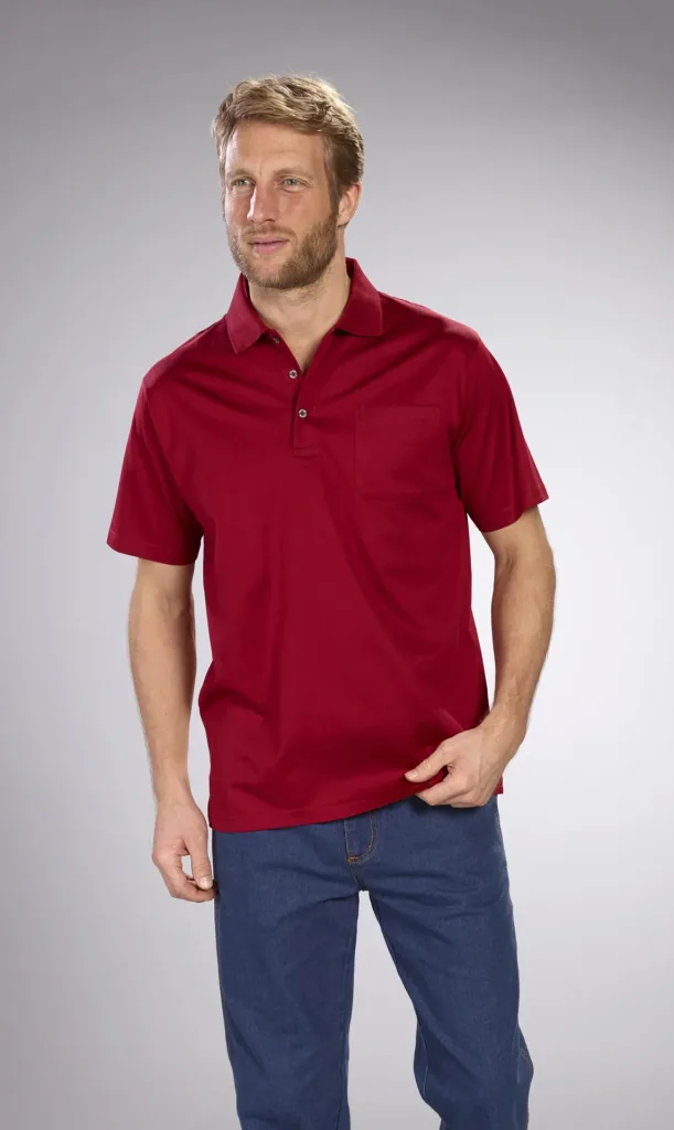 Poloshirt mit Knopfleiste, Farbe rot, Gr.M