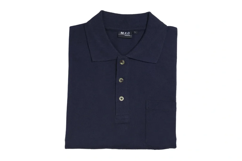 Poloshirt mit Knopfleiste und Brusttasche, Farbe marine, Gr.4XL