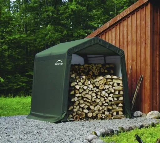 ShelterLogic Foliengerätehaus 5,76 m², grün, 240×240 cm – verstärkte Rückwand, DuPont-Stahlrahmen, wetterfest