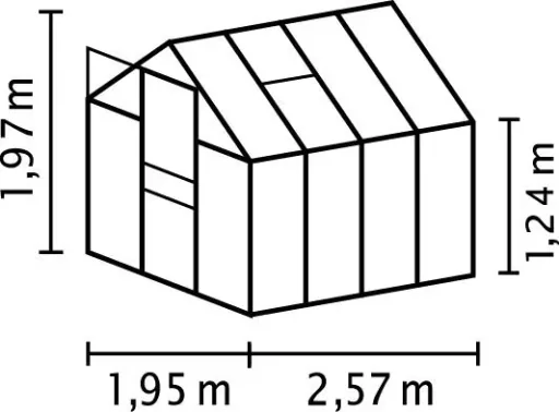 Gewächshaus Venus 5000 ESG 3 mm, Farbe alu