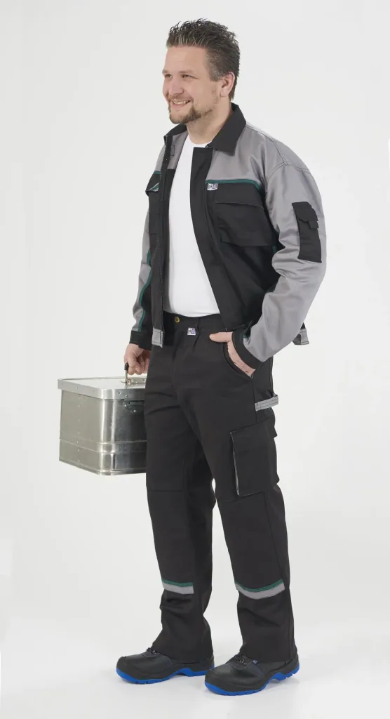 Blousonjacke, Farbe schwarz/grau/grün, Gr. 46