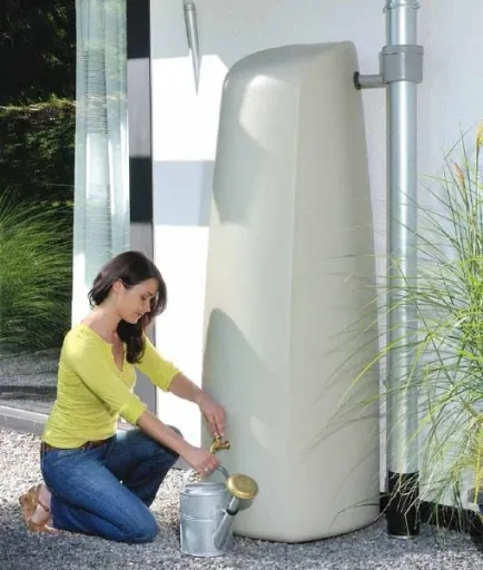 Regentonne, Wandtank "Elegance", Steingrau, 400 Liter !