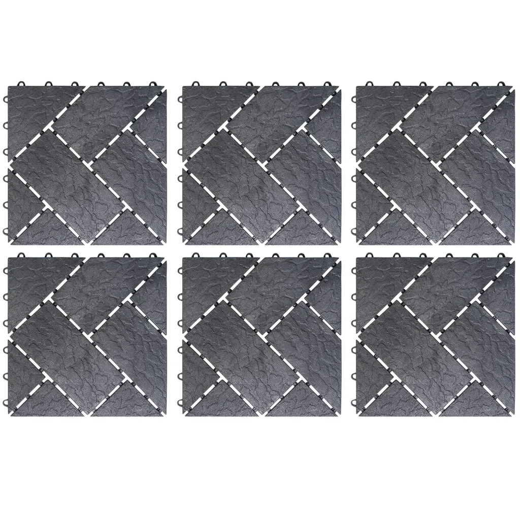 Gartenplatten, Schiefer-Optik, 30 x 30 cm, 6er-Set