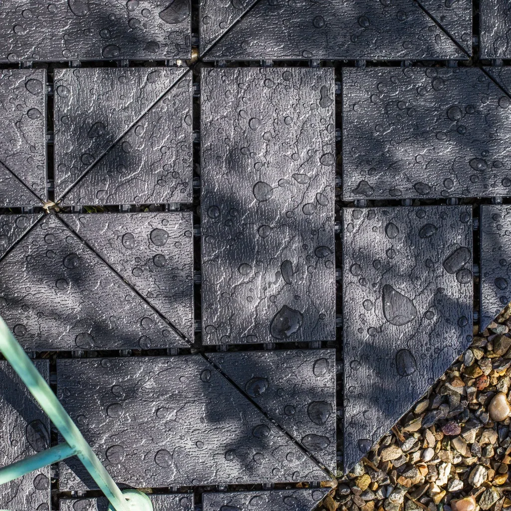 Gartenplatten, Schiefer-Optik, 30 x 30 cm, 6er-Set