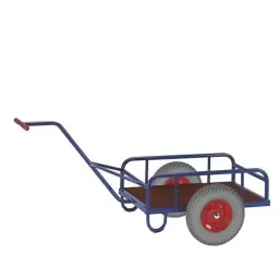 Handwagen mit Ladefläche mit Geländer, Traglast 400 kg, Ladefläche 830 x 535 mm