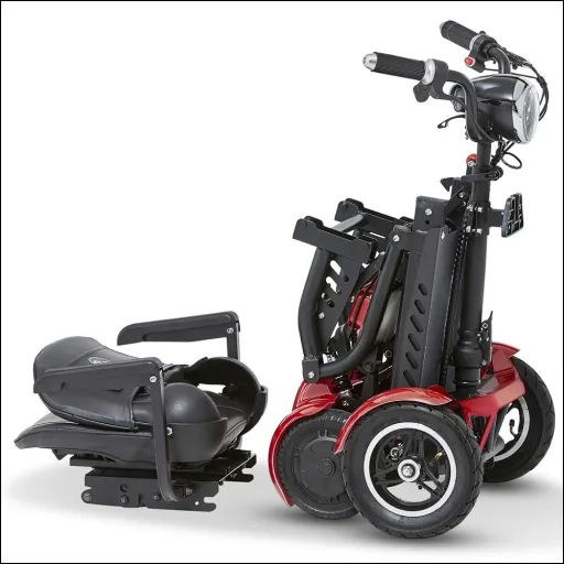 4-Rad E-Mobil Assisi 2.0 6 km/h Safety Plus: 36V/15,6Ah Li-Io. mit Gepäck-Tasche/-Korb, Blinker, faltbar, blau