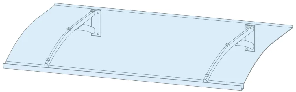 Pultvordach Typ PT Secco, 1500 x 900 x 220 mm, Edelstahl - 12 kg