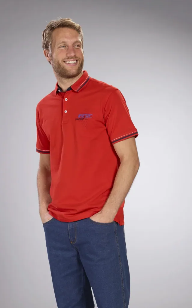 Poloshirt aus Pique, Farbe rot, Gr.M