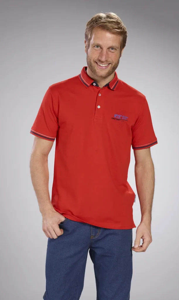 Poloshirt aus Pique, Farbe rot, Gr.M
