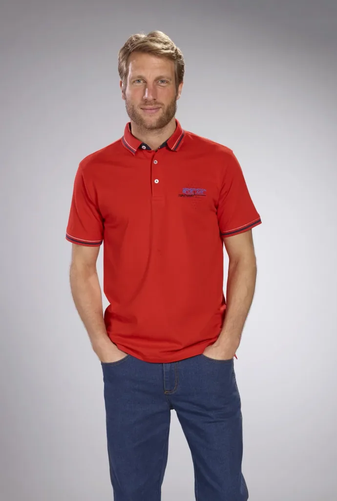 Poloshirt aus Pique, Farbe rot, Gr.M