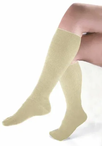 Stützkniestrumpf mit Frotteepolsterung, beige, Gr. 44/45