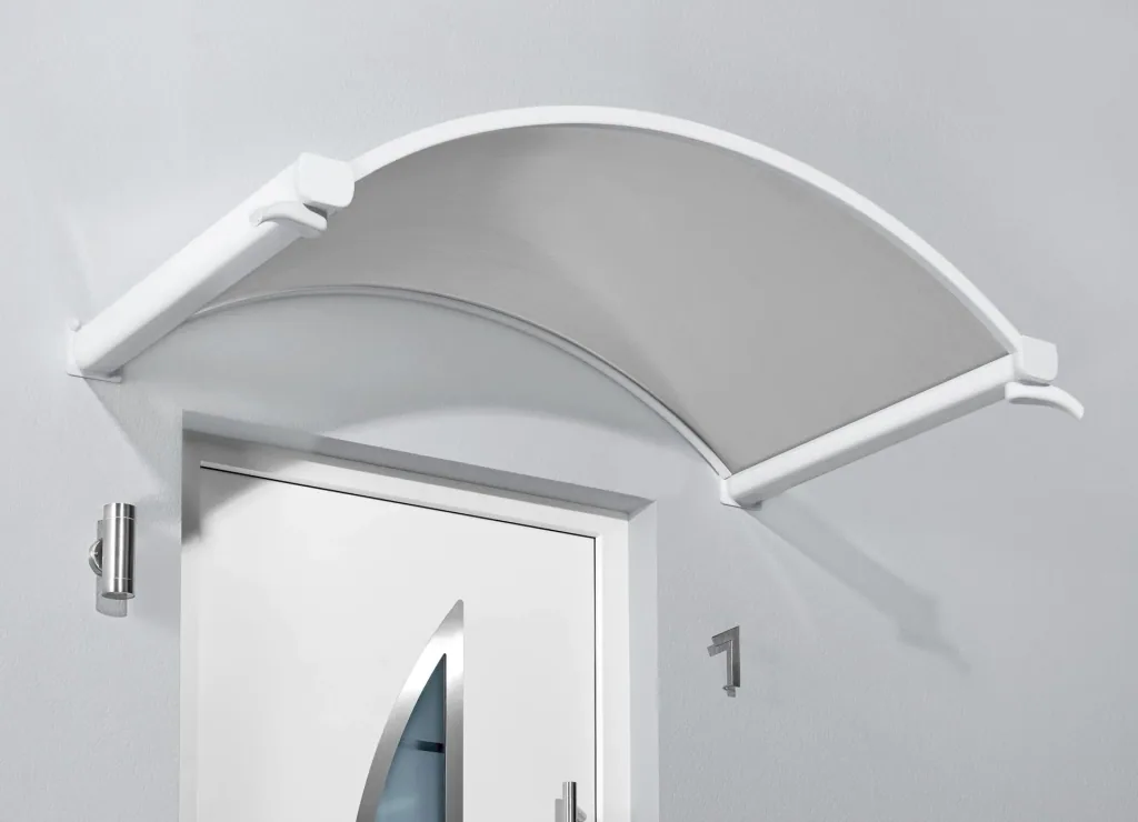Rundbogenvordach Typ NO Klar, 1600 x 900 x 300 mm, Farbe weiß