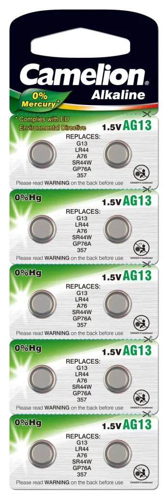 Alkaline Knopfzelle AG10/LR54, 1,5 Volt, 0%HG - 10 Stück