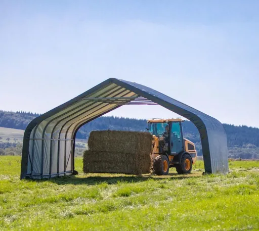 ShelterLogic Weidezelt Run-In-Shed 40,87 m² Grün, 670×610 cm – offener Unterstand für Pferde & Vieh, wetterfest