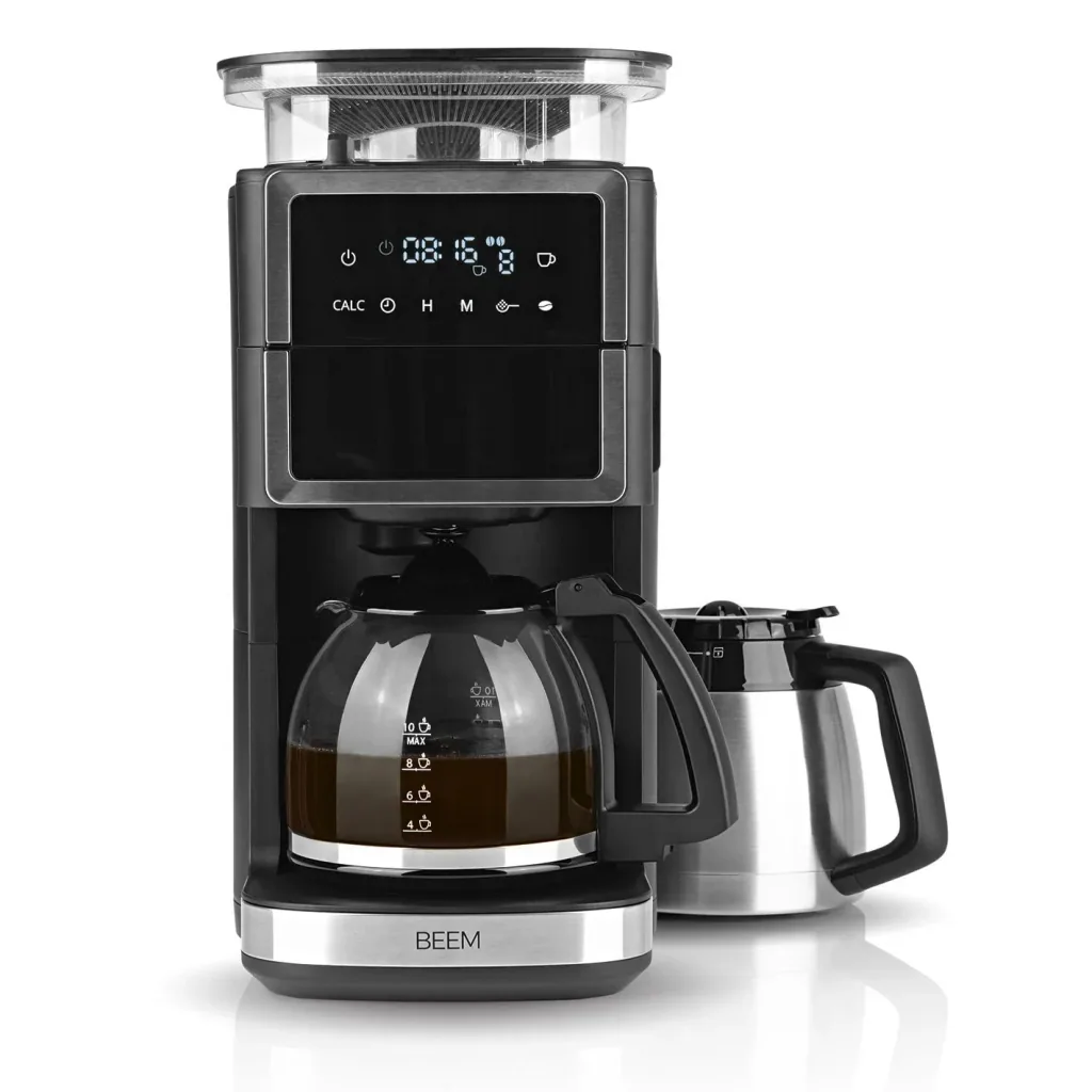 Kaffeemaschine mit Kegel-Mahlwerk "Fresh-Aroma-Perfect III Duo" mit 1,25 l Glaskanne und 1,25 l Thermokanne