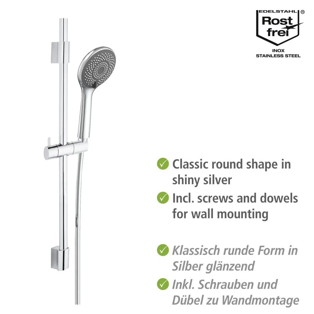 Wasserspar-Brauseset Watersaving Chrom, Länge Stange: 70 cm