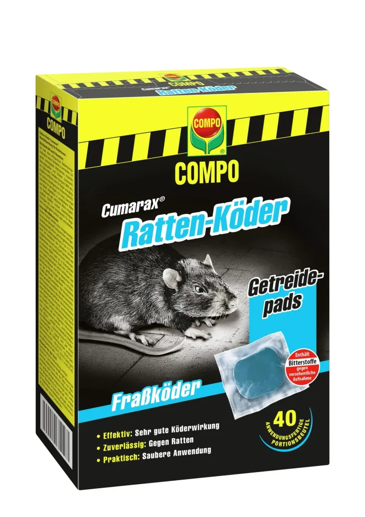 Ratten-Köder Cumarax, anwendungsfertige Beutel, 40 x 10 g