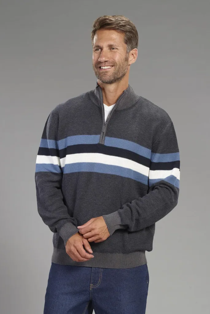 Pullover mit Stehkragen, Farbe blau, Gr.M