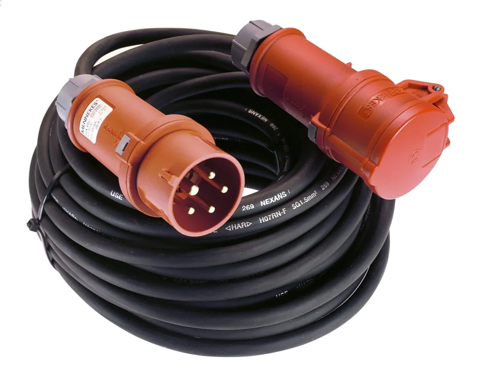 CEE Verlängerungskabel 16A 10M Phasenwenderstecker H07RN-F5G 1,5 mm