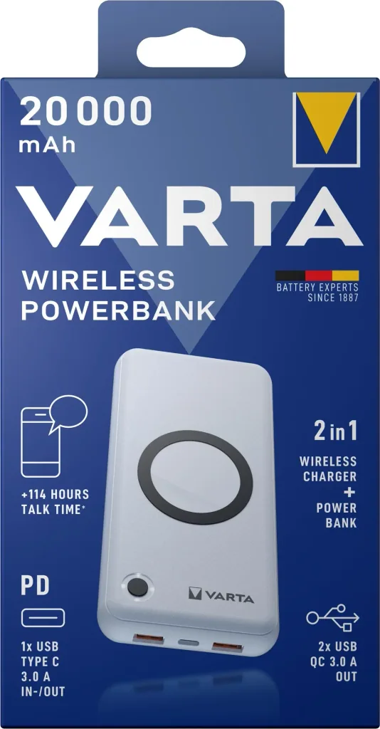 Wireless Powebank 20000, Pass-Trough-Ladefunktion und USB-C PD Ausgang