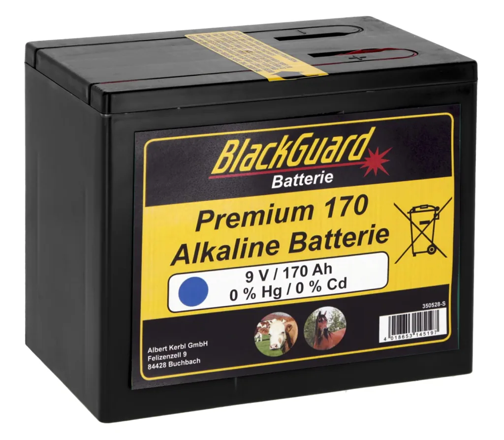 Weidezaunbatterie Premium 170, 9 Volt - Alkaline