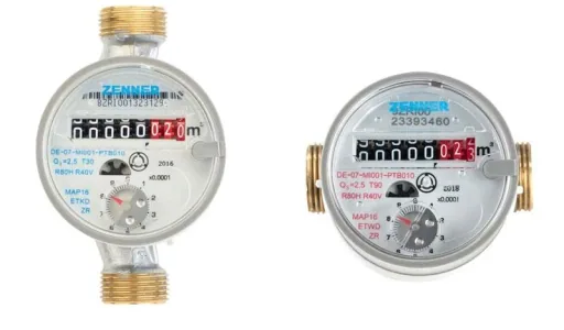 Einstrahl Wohnung Wasserzähler für Warmwasser QN 2,5/ R 3/4"/ 130 mm