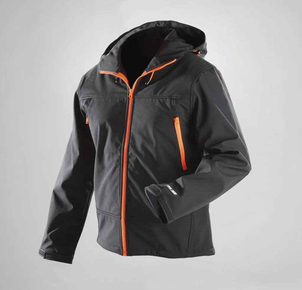 Softshelljacke, Farbe schwarz-orange, Größe M