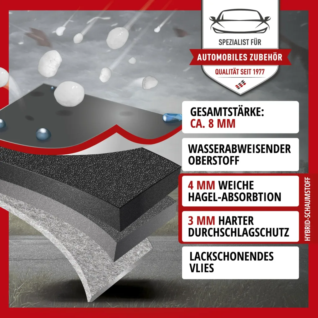 Bus Hagelschutzplane Premium Hybrid, Transporter-Hagelschutzgarage Größe M