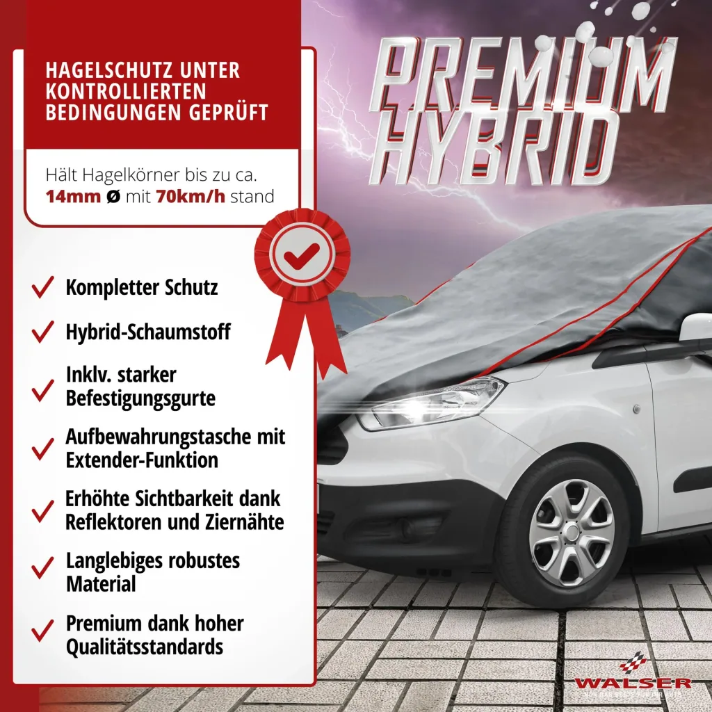 Bus Hagelschutzplane Premium Hybrid, Transporter-Hagelschutzgarage Größe M