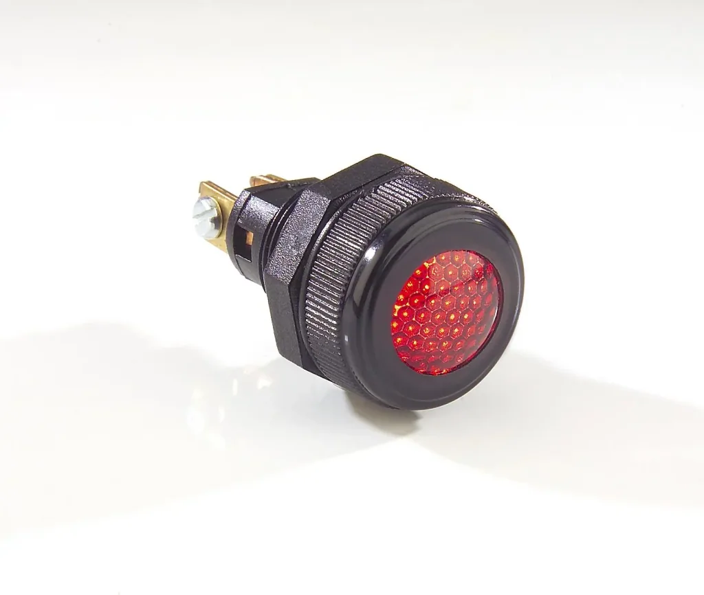 Warnleuchte, rot, 12 V/ 24 V - zum Einbau ins Armaturenbrett
