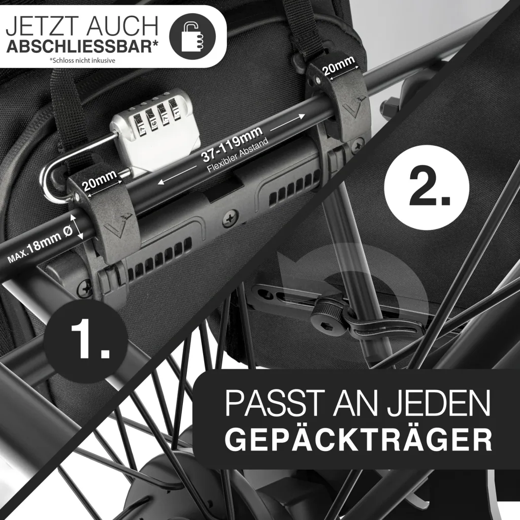 ValkPro 3 in 1 Fahrradtasche, Schwarz