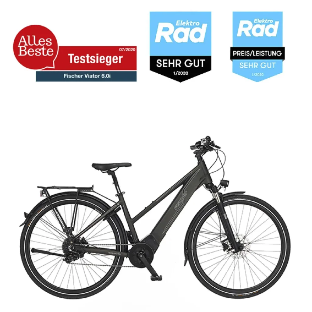 Damen E-Bike Trekking, 28 Zoll, Rahmengröße 44cm, 10-Gang Kettenschaltung, graphit metallic matt, VIATOR 6.0i