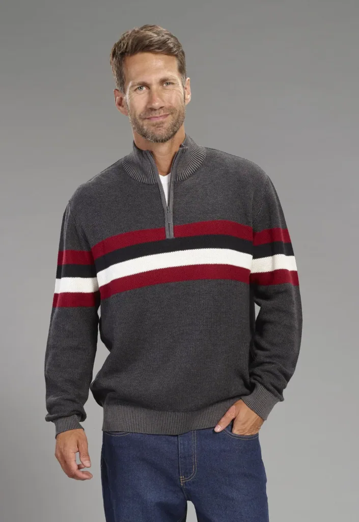 Pullover mit Stehkragen, Farbe grau, Gr.L