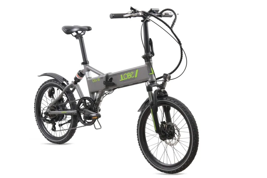 Alu E-Bike Faltrad 20 Zoll, Rahmenhöhe 37 cm, 7-Gang Kettenschaltung, grau „City III“