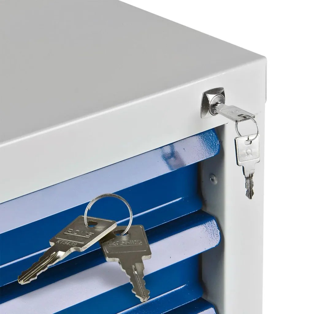 Schubladenschrank / Werkzeugschrank mammut, 7 Schubladen, RAL 7035 / 5012