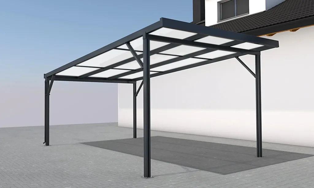 Carport Premium, anthrazit, 3094 x 5620 mm - Klima blue